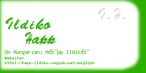 ildiko happ business card